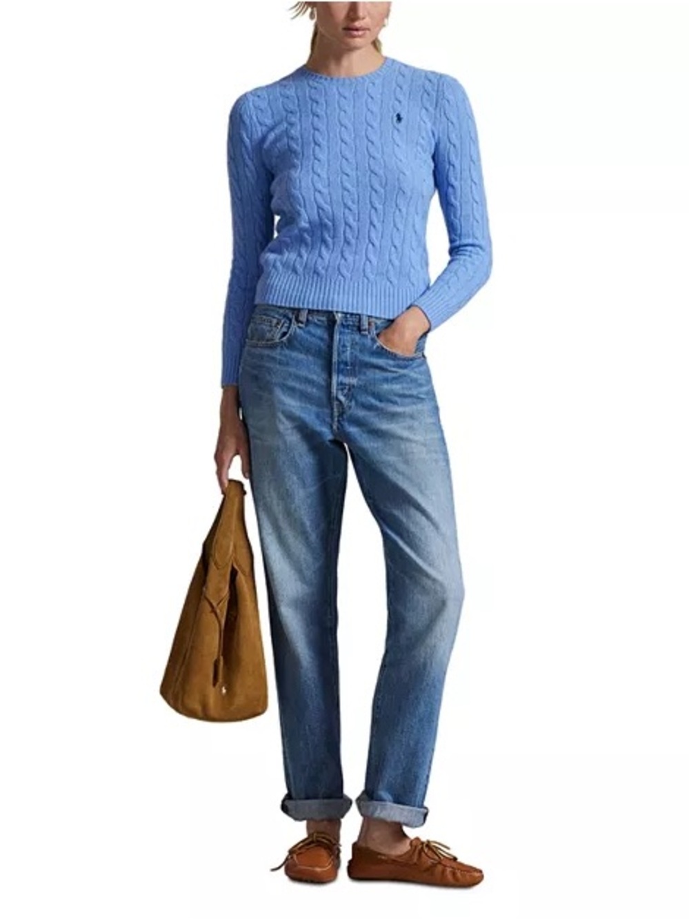 Ralph Lauren Polo Light Blue Cable-Knit Sweater